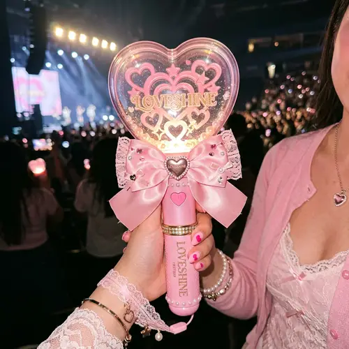 Heart-Inspired Kpop Light Stick in Pink