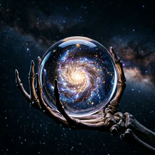 Cosmic Galaxy in Glass Orb - Enchanting Stellar Constellation