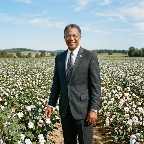 Dignified African American Man in Cotton Field