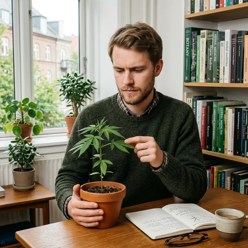 Danish Man Holding Cannabis Plant
