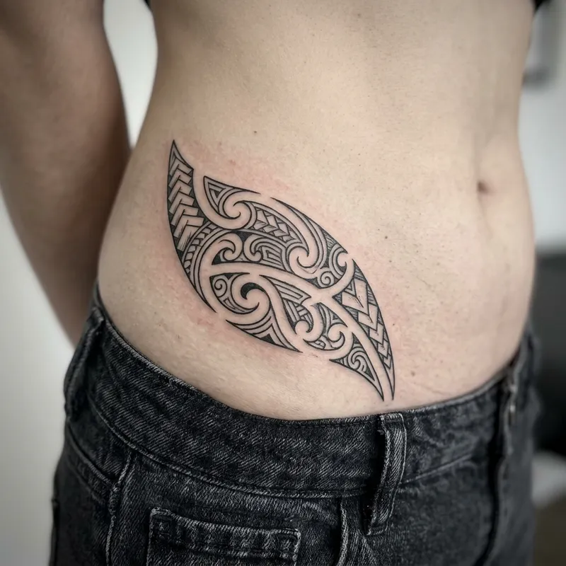 Intricate Maori Tribal Cover-Up Tattoo Design