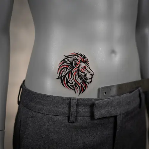 Powerful Lion Tribal Tattoo | Masculine Energy Profile Design
