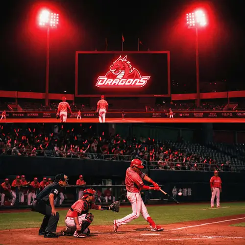 Exciting Baseball Night Match with Red Dragons
