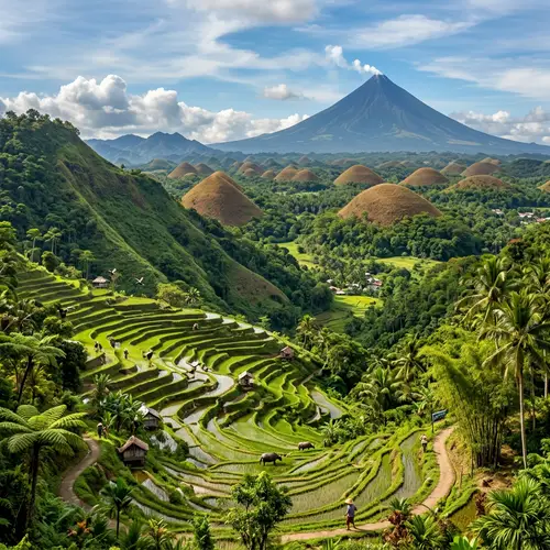 Philippines' Three Famous Landmarks: Rice Terraces, Chocolate Hills, Mayon Volcano