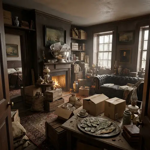 Colonial Goods Bazaar: Description of a Room Filled with Diverse Items