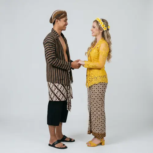 Photo-Realistic Young Javanese Man and Caucasian Woman Couple in Intricate Detail