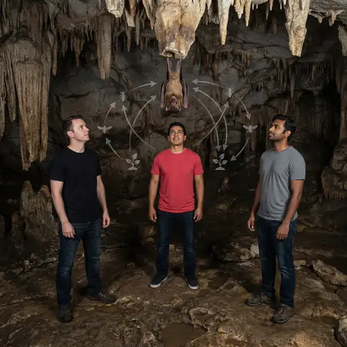 Intriguing Bat hanging in Food Chain Scene