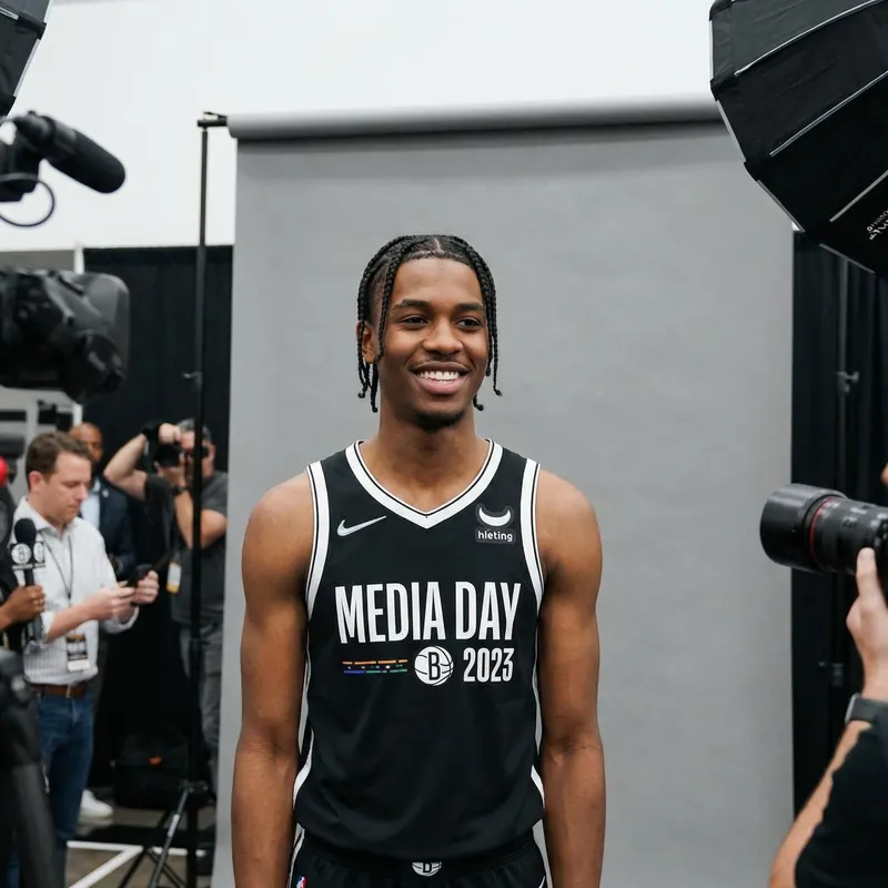 Handsome Young Black Man in NBA Media Pictures