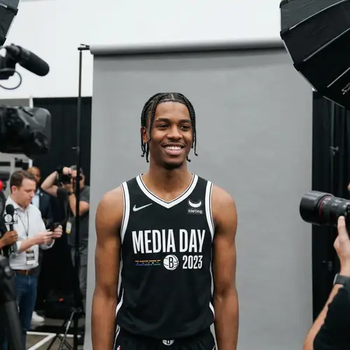 Handsome Young Black Man in NBA Media Pictures