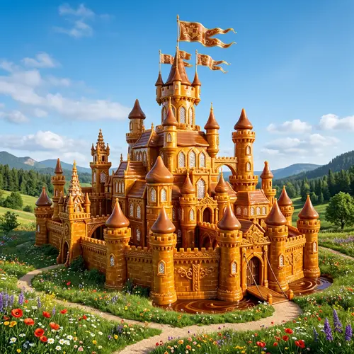 Caramel Castle - Enchanting Caramel Towering Fortress