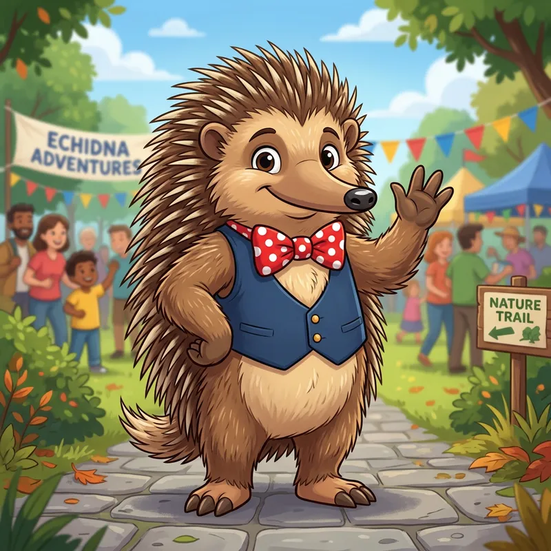 Echidna Mascot with Bow Tie