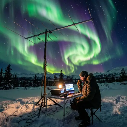 Ham Radio QSO via Aurora Borealis: Spectacular Communication Scene