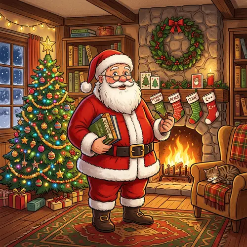 Grandpa Line Christmas Programmer: A Festive Scene