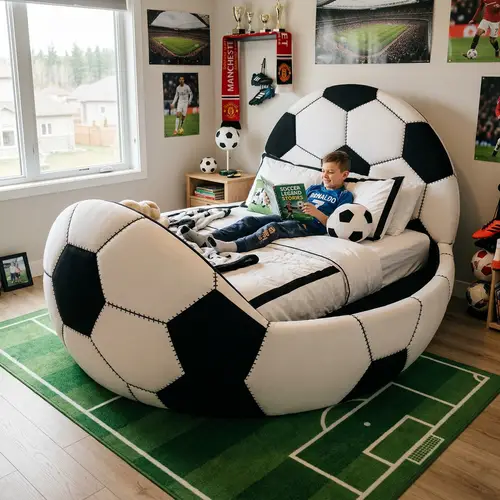 Soccer Ball Transformed into a Creative Bed