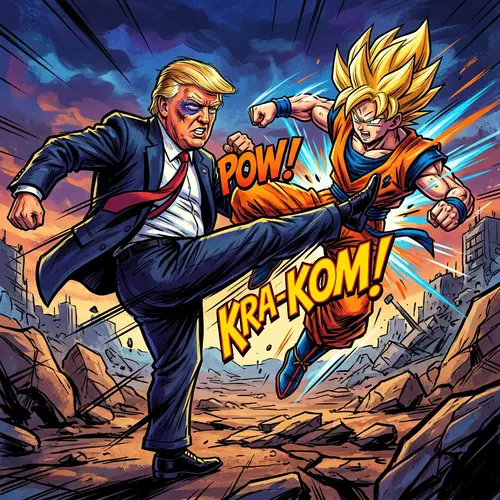 Goku vs. Trump: Epic Comic Book Showdown