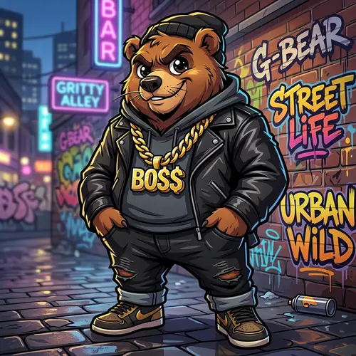 Mischievous Gangster Brown Bear Art