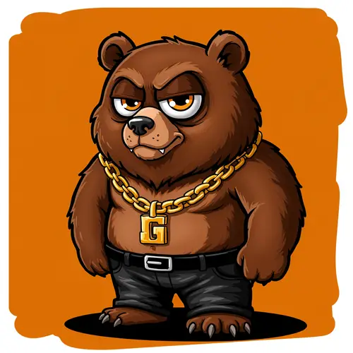 Mischievous Gangster Brown Bear Art