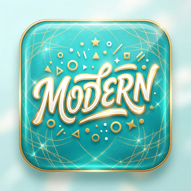 Lively Modern Typography Icon Design on Turquoise Background