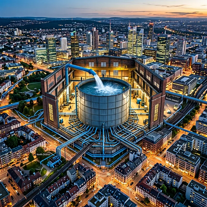 3D Render: City Water Distribution System - Big Tank Supply