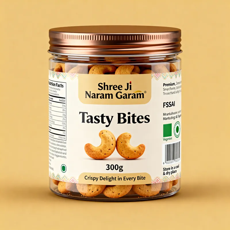 Tasty Bites: Premium Cashew Biscuits Packaging Tasty Bites: Premium Cashew Biscuits Packaging