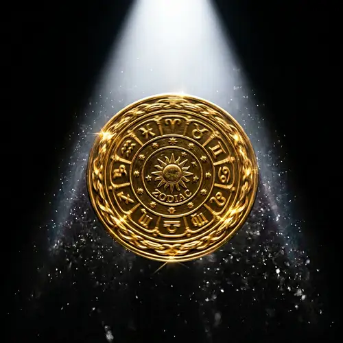 Gold Zodiac Medallion - Radiance in the Dark