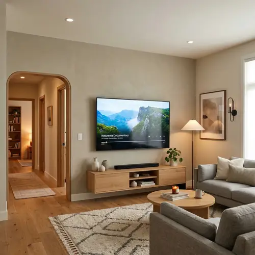 Stylish Modern Living Room with 75-Inch TV