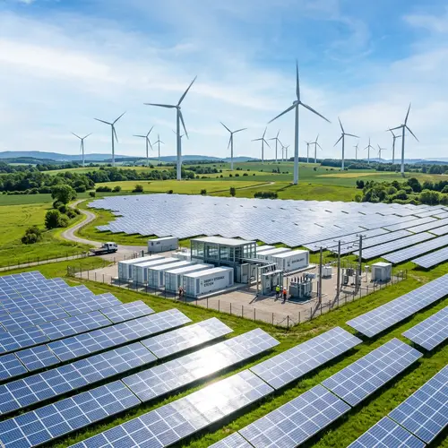 Round-the-Clock Renewable Energy System with Solar Panels and Wind Turbines
