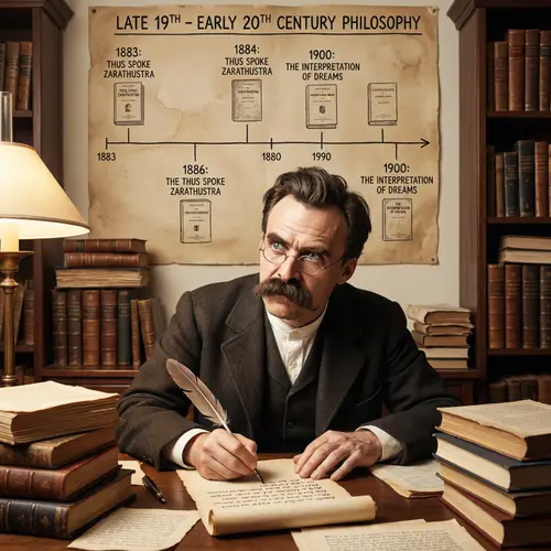 Late-19th Century Philosopher at Desk | Vintage Timeline & Writings