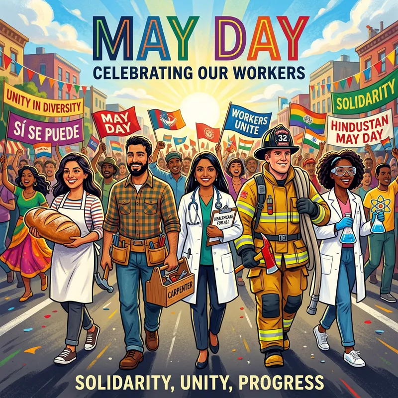 May 1 Workers Poster - Celebrating Diversity and Unity
