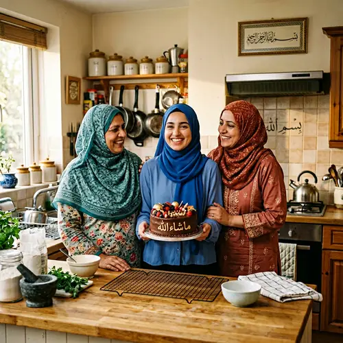 Joyful Kitchen Moments: Muslim Family Cooking Together