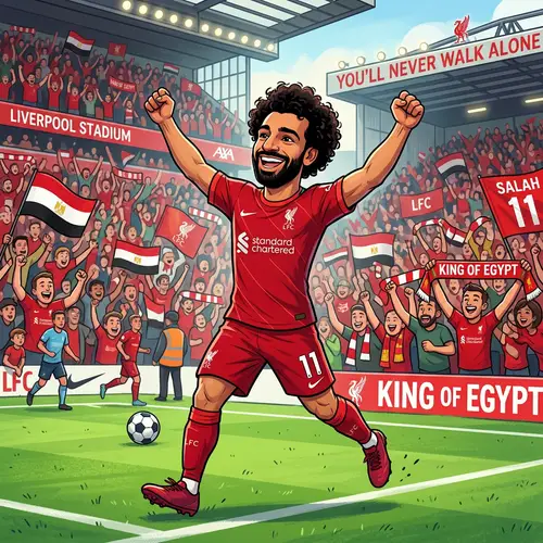 Cartoon Mohamed Salah - AI Artwork
