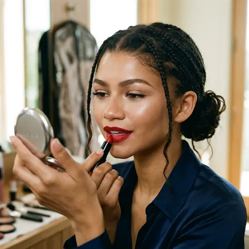 Zendaya's Chic Red Lipstick Look