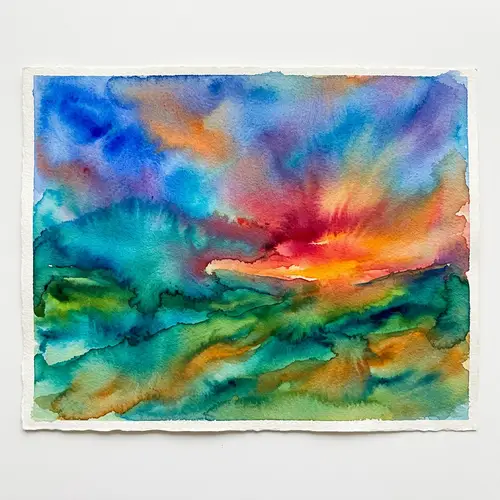 Vibrant Minimalist Abstract Landscapes