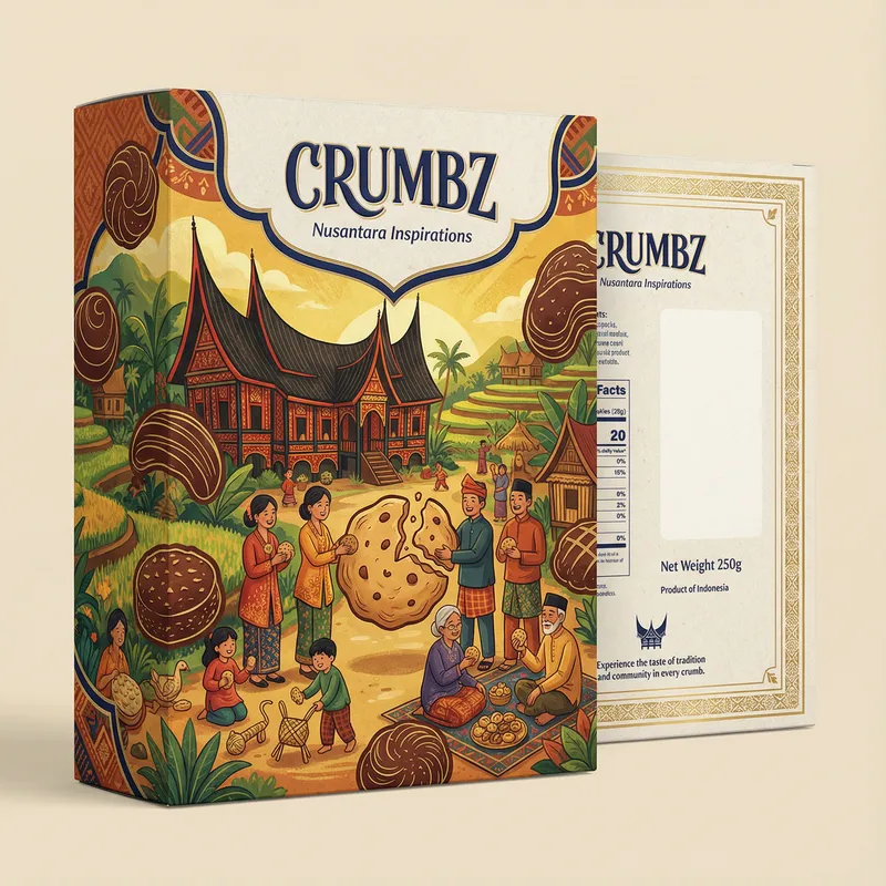 CRUMBZ Cookies Packaging Design - Minangkabau Heritage