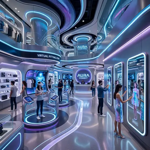 Futuristic Shop Design with Virtual Reality Elements