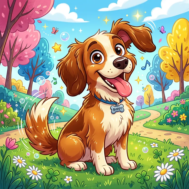 Cute Cartoon Dog Illustration Cute Cartoon Dog Illustration