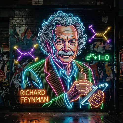 Theoretical Physicist with Iconic Gray Hair and Mustache