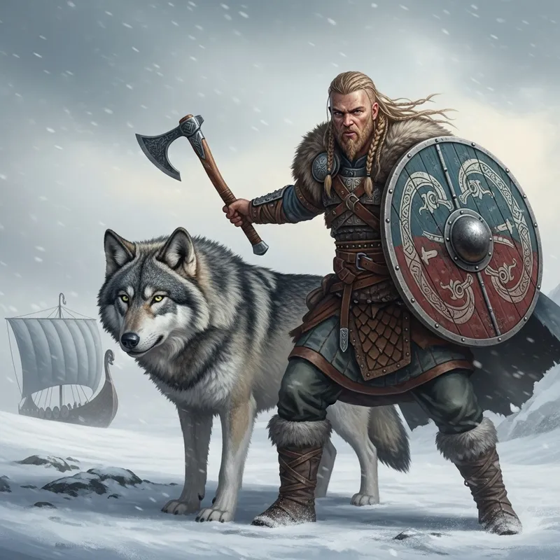 Viking Warrior with Axe and Shield | Legendary Allies