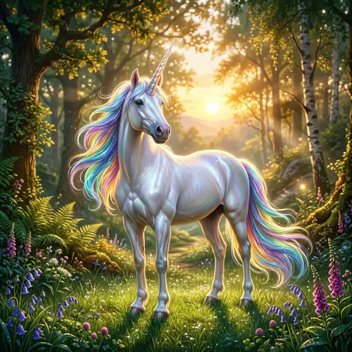 Majestic Unicorn with Pearlescent Horn