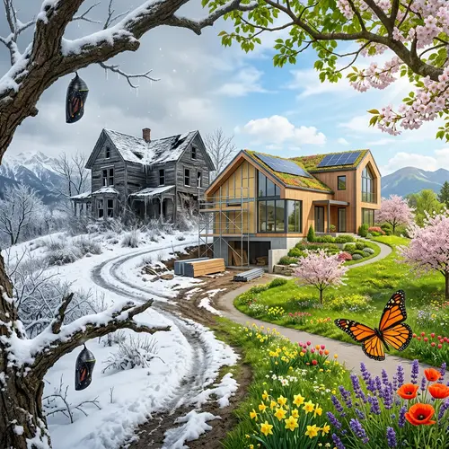 Change & Transformation: Old House to Modern Villa | Seasons & Butterfly