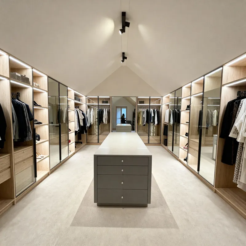 Elegant Sloped-Ceiling Walk-In Closet Design