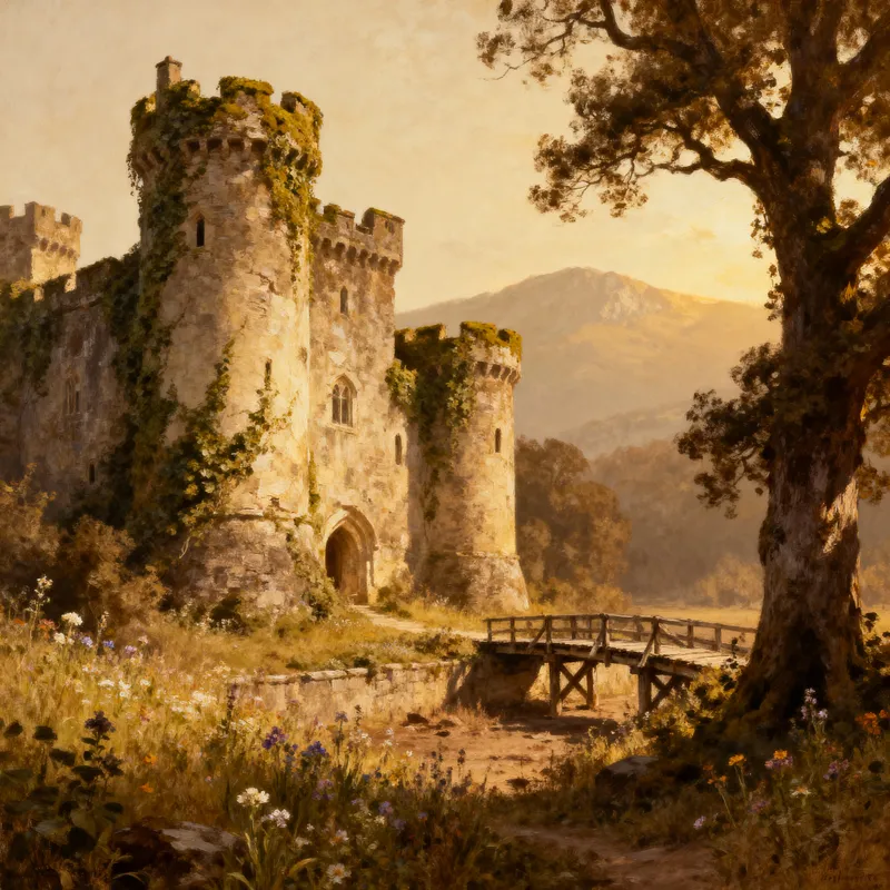 Nostalgic Castle Scenery: A Timeless View