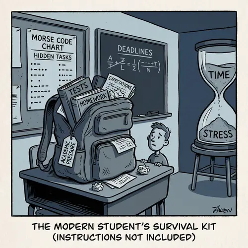 Academic Pressure: A Satirical Cartoon