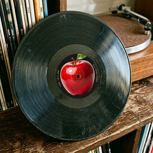 1995 Vinyl Apple - Vintage Record with Apple Design