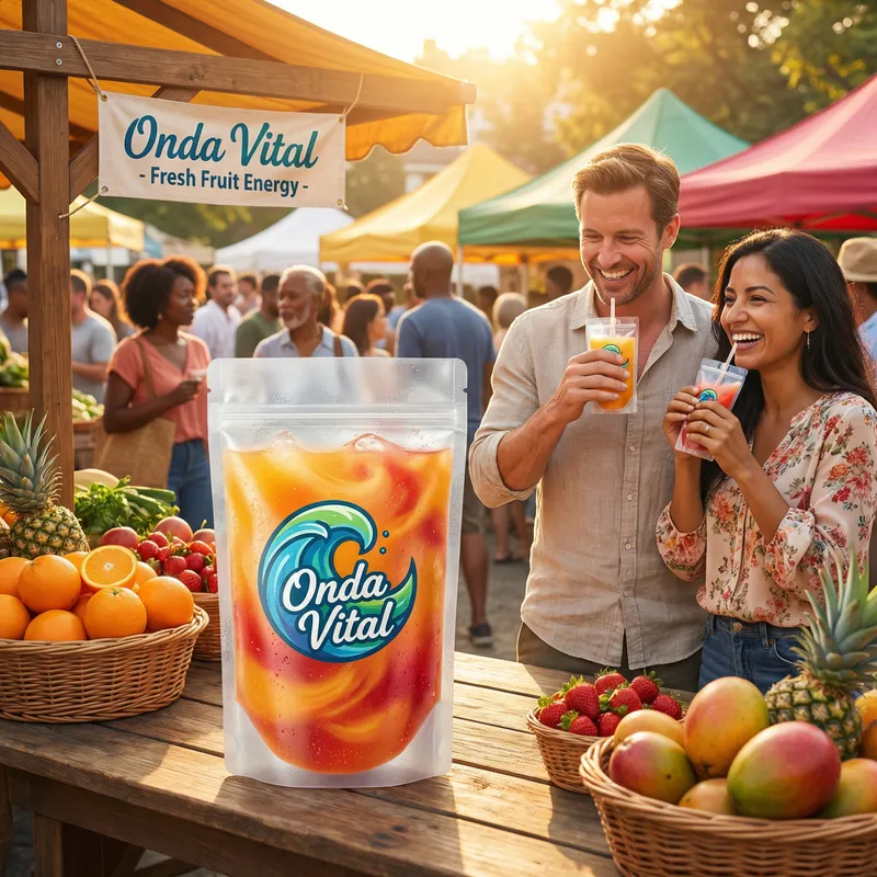 Vibrant Natural Fruit Juices at Farmers Market | Onda Vital