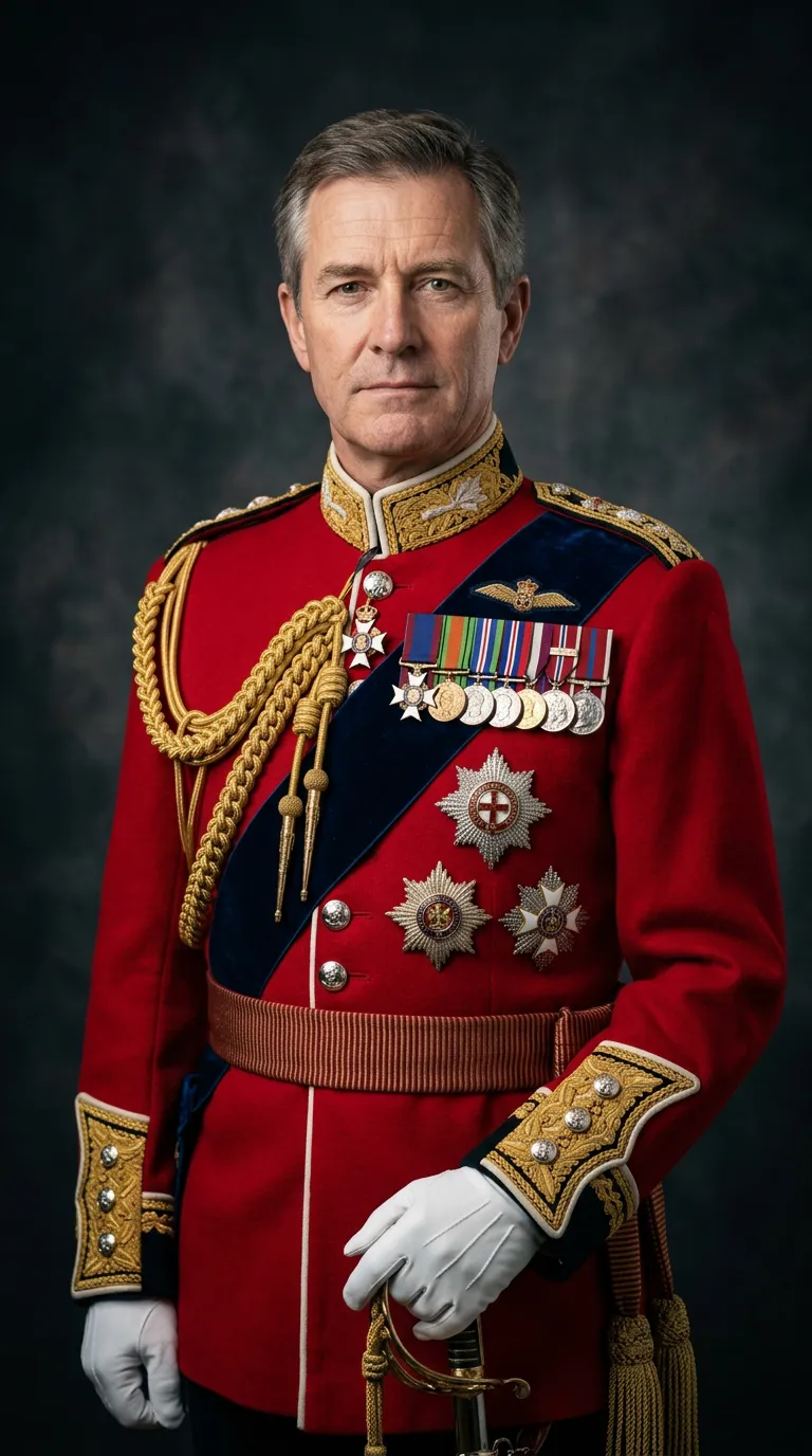 British Royal Military Gala Uniform Portrait British Royal Military Gala Uniform Portrait