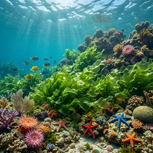 Sea Lettuce: Underwater Landscape with Marine Algae