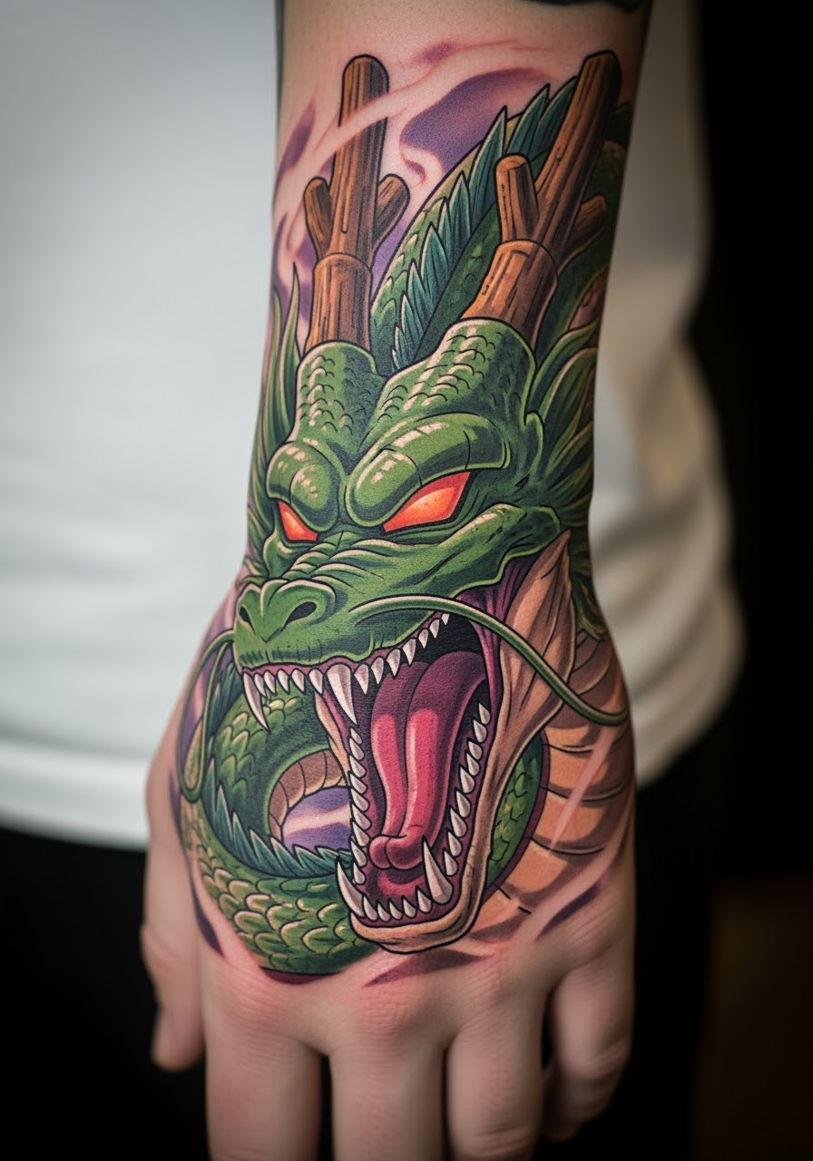 Shenlong Dragon Ball Tattoo: Semi-Realistic Hand Design | AI Art Generator  | Easy-Peasy.AI