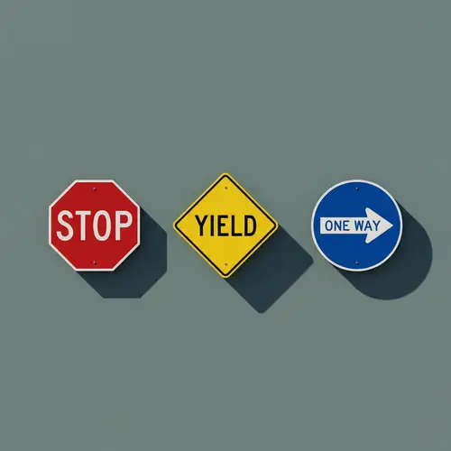 Minimalistic Road Signs: Simple & Clear Symbols