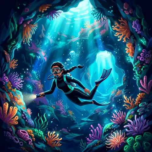 Exploring Underwater Caves: A Journey of Colors and Lights